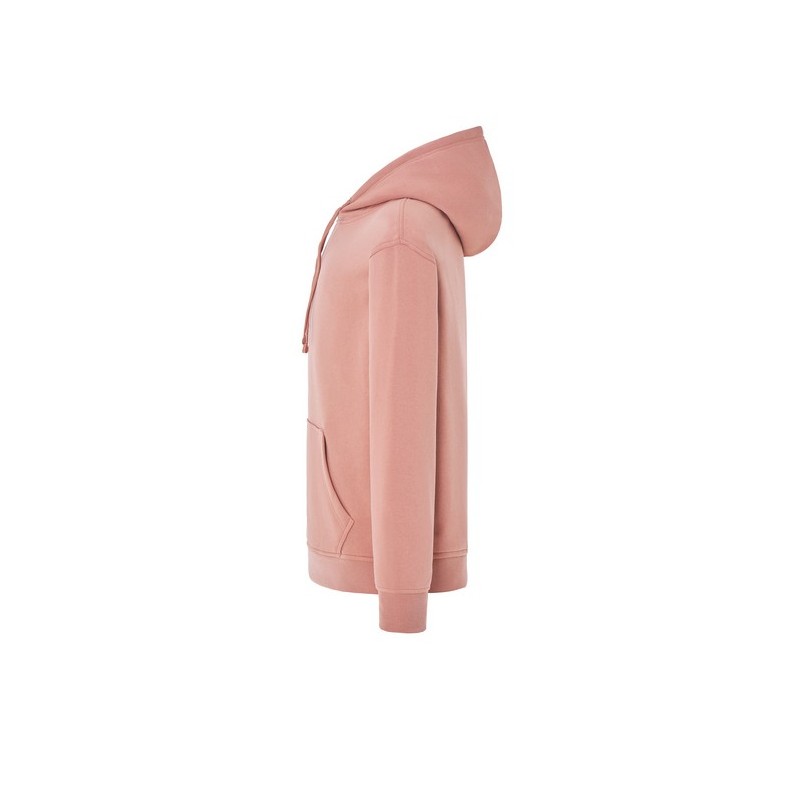 SUDADERA UNISEX CON CAPUCHA, CREMALLERA Y BOLSILLO CANGURO COLOR ROSA VINTAGE