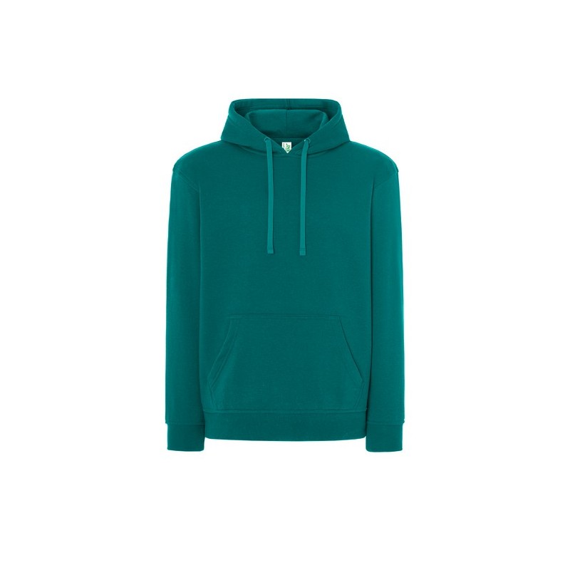SUDADERA UNISEX CON CAPUCHA, CREMALLERA Y BOLSILLO CANGURO COLOR VERDE TROPICAL