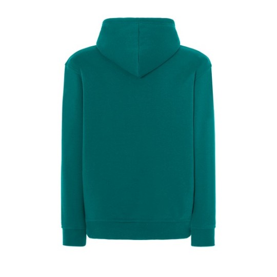 SUDADERA UNISEX CON CAPUCHA, CREMALLERA Y BOLSILLO CANGURO COLOR VERDE TROPICAL