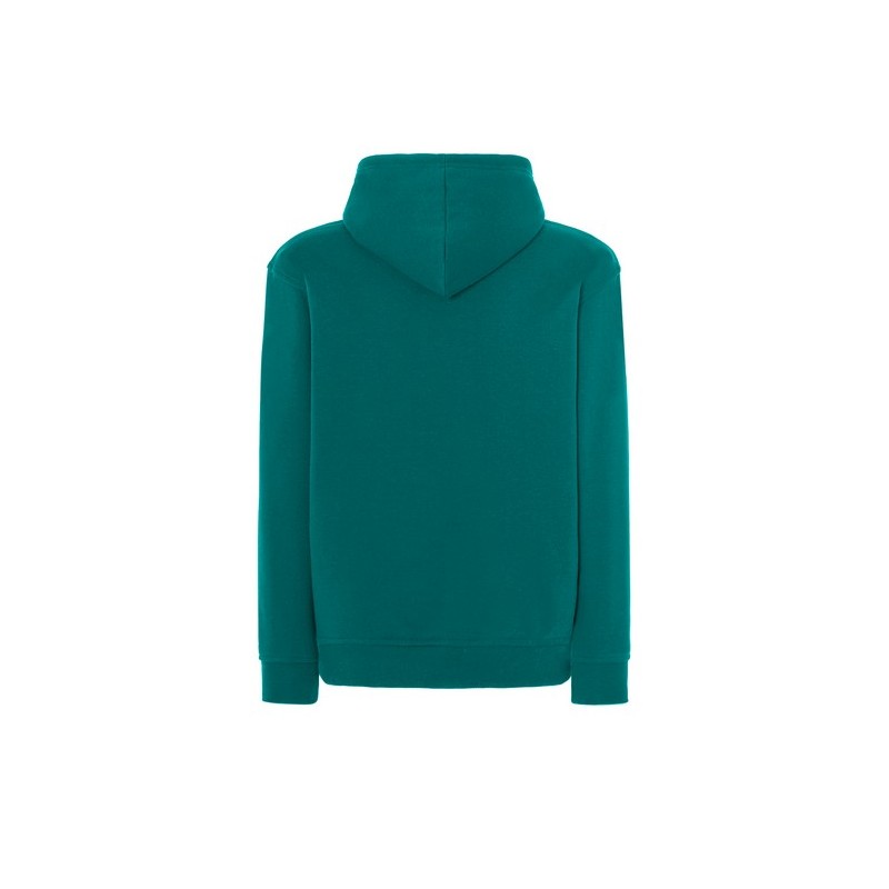 SUDADERA UNISEX CON CAPUCHA, CREMALLERA Y BOLSILLO CANGURO COLOR VERDE TROPICAL