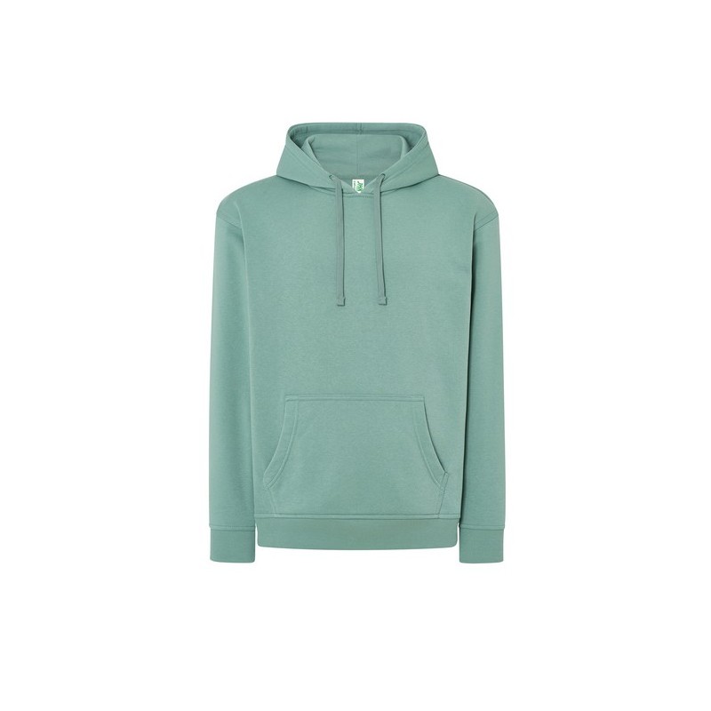 SUDADERA UNISEX CON CAPUCHA, CREMALLERA Y BOLSILLO CANGURO COLOR VERDE MOSS
