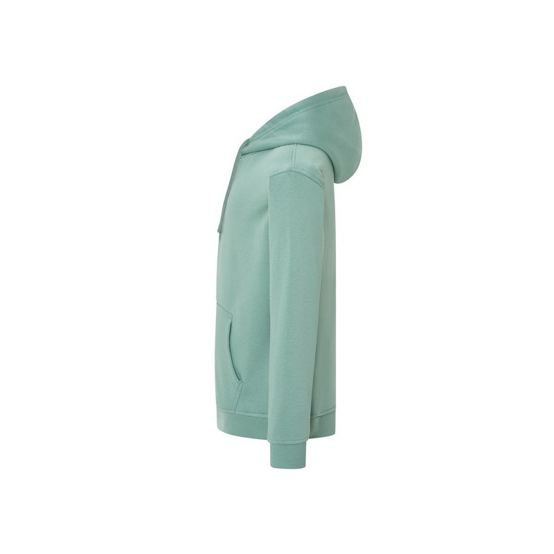 SUDADERA UNISEX CON CAPUCHA, CREMALLERA Y BOLSILLO CANGURO COLOR VERDE MOSS