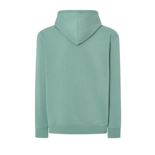 SUDADERA UNISEX CON CAPUCHA, CREMALLERA Y BOLSILLO CANGURO COLOR VERDE MOSS