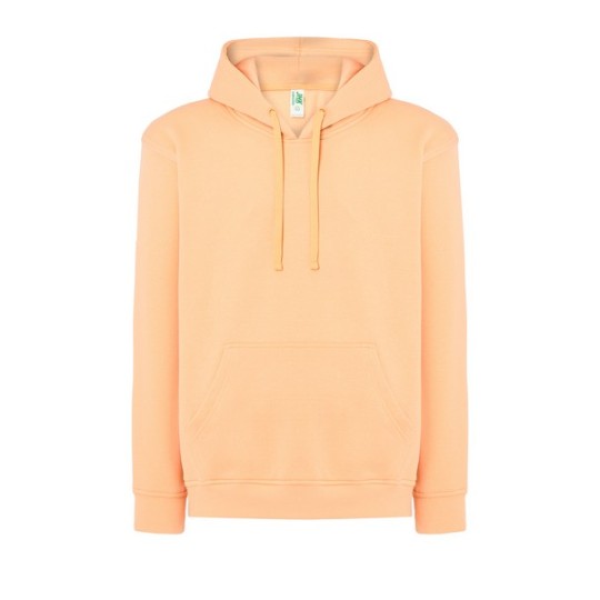 SUDADERA UNISEX CON CAPUCHA, CREMALLERA Y BOLSILLO CANGURO COLOR APRICOT