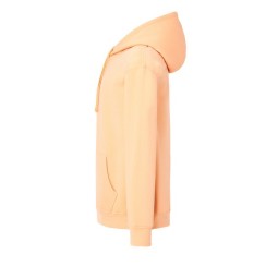 SUDADERA UNISEX CON CAPUCHA, CREMALLERA Y BOLSILLO CANGURO COLOR APRICOT