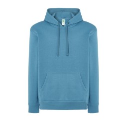 SUDADERA UNISEX CON CAPUCHA, CREMALLERA Y BOLSILLO CANGURO COLOR PETROL