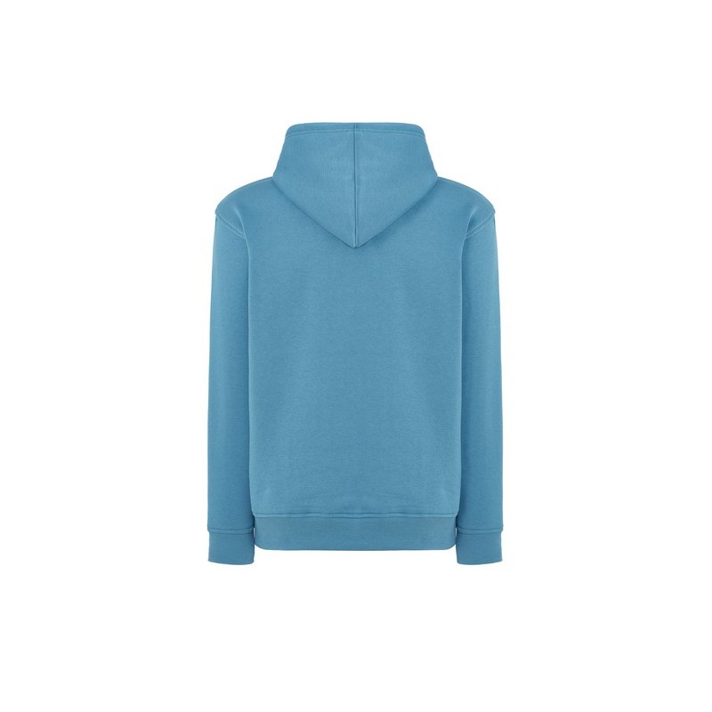 SUDADERA UNISEX CON CAPUCHA, CREMALLERA Y BOLSILLO CANGURO COLOR PETROL