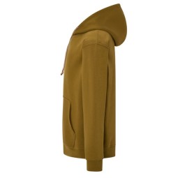 SUDADERA UNISEX CON CAPUCHA, CREMALLERA Y BOLSILLO CANGURO COLOR OCRE
