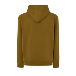 SUDADERA UNISEX CON CAPUCHA, CREMALLERA Y BOLSILLO CANGURO COLOR OCRE