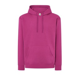 SUDADERA UNISEX CON CAPUCHA, CREMALLERA Y BOLSILLO CANGURO COLOR ROSA CHICLE