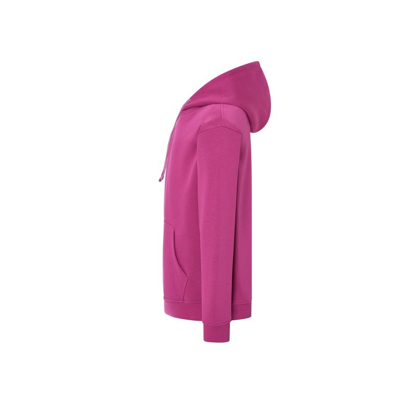 SUDADERA UNISEX CON CAPUCHA, CREMALLERA Y BOLSILLO CANGURO COLOR ROSA CHICLE