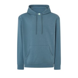 SUDADERA UNISEX CON CAPUCHA, CREMALLERA Y BOLSILLO CANGURO COLOR TEAL