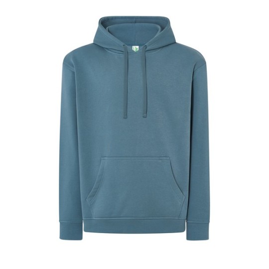 SUDADERA UNISEX CON CAPUCHA, CREMALLERA Y BOLSILLO CANGURO COLOR TEAL