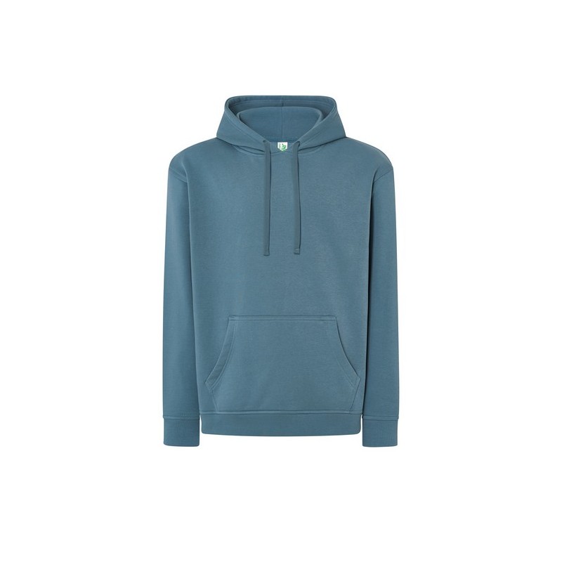 SUDADERA UNISEX CON CAPUCHA, CREMALLERA Y BOLSILLO CANGURO COLOR TEAL