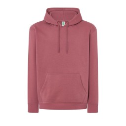 SUDADERA UNISEX CON CAPUCHA, CREMALLERA Y BOLSILLO CANGURO COLOR ROSA ANCIENT