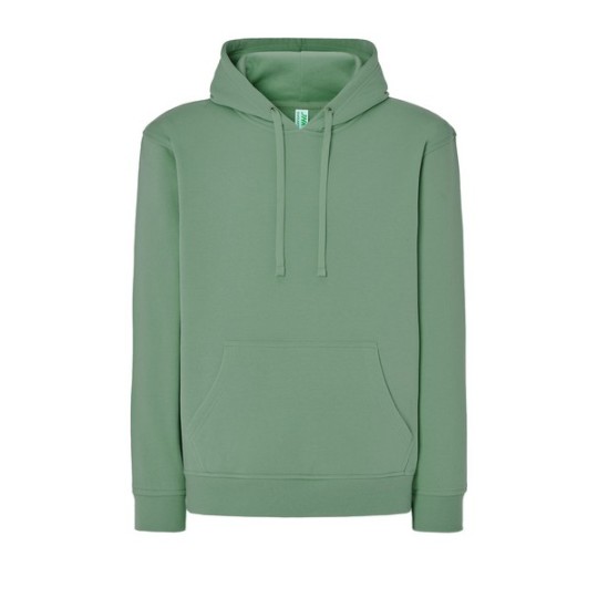 SUDADERA UNISEX CON CAPUCHA, CREMALLERA Y BOLSILLO CANGURO COLOR VERDE ALOE