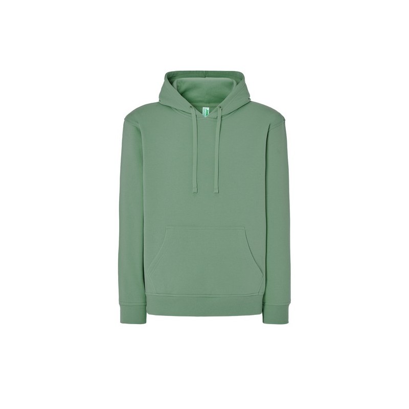 SUDADERA UNISEX CON CAPUCHA, CREMALLERA Y BOLSILLO CANGURO COLOR VERDE ALOE