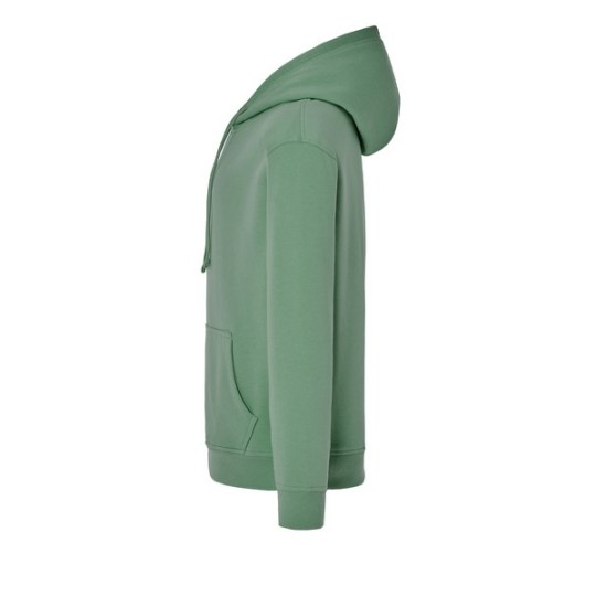 SUDADERA UNISEX CON CAPUCHA, CREMALLERA Y BOLSILLO CANGURO COLOR VERDE ALOE