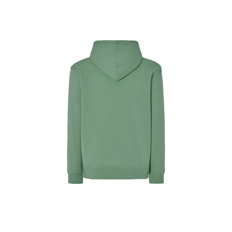 SUDADERA UNISEX CON CAPUCHA, CREMALLERA Y BOLSILLO CANGURO COLOR VERDE ALOE