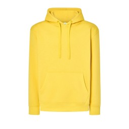 SUDADERA UNISEX CON CAPUCHA, CREMALLERA Y BOLSILLO CANGURO COLOR AMARILLO LIMÓN