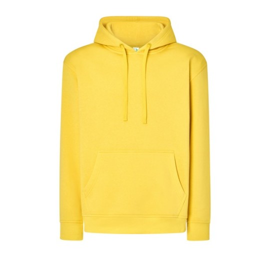 SUDADERA UNISEX CON CAPUCHA, CREMALLERA Y BOLSILLO CANGURO COLOR AMARILLO LIMÓN