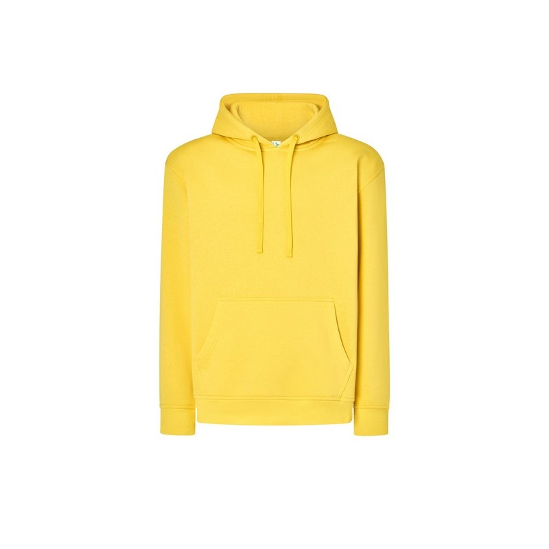 SUDADERA UNISEX CON CAPUCHA, CREMALLERA Y BOLSILLO CANGURO COLOR AMARILLO LIMÓN