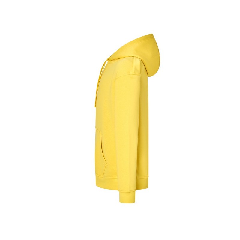 SUDADERA UNISEX CON CAPUCHA, CREMALLERA Y BOLSILLO CANGURO COLOR AMARILLO LIMÓN