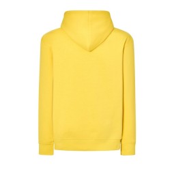 SUDADERA UNISEX CON CAPUCHA, CREMALLERA Y BOLSILLO CANGURO COLOR AMARILLO LIMÓN