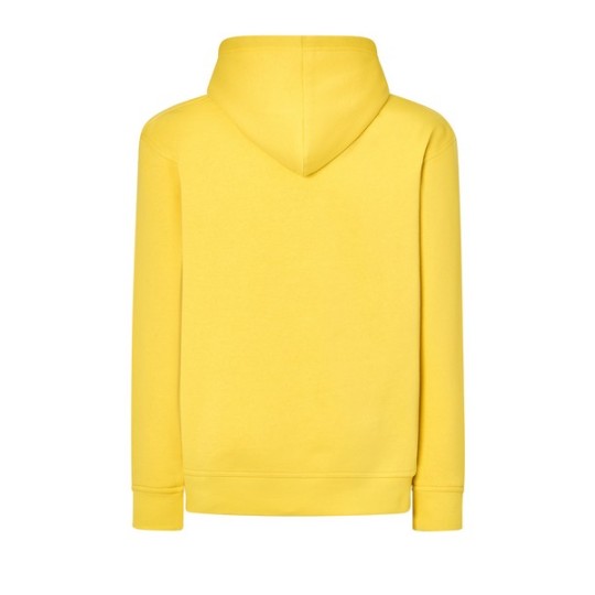 SUDADERA UNISEX CON CAPUCHA, CREMALLERA Y BOLSILLO CANGURO COLOR AMARILLO LIMÓN