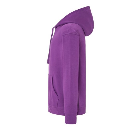 SUDADERA UNISEX CON CAPUCHA, CREMALLERA Y BOLSILLO CANGURO COLOR ORQUIDIA