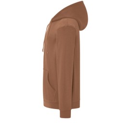 SUDADERA UNISEX CON CAPUCHA, CREMALLERA Y BOLSILLO CANGURO COLOR MOCHA MOUSSE