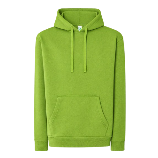 SUDADERA UNISEX CON CAPUCHA, CREMALLERA Y BOLSILLO CANGURO COLOR LIMA