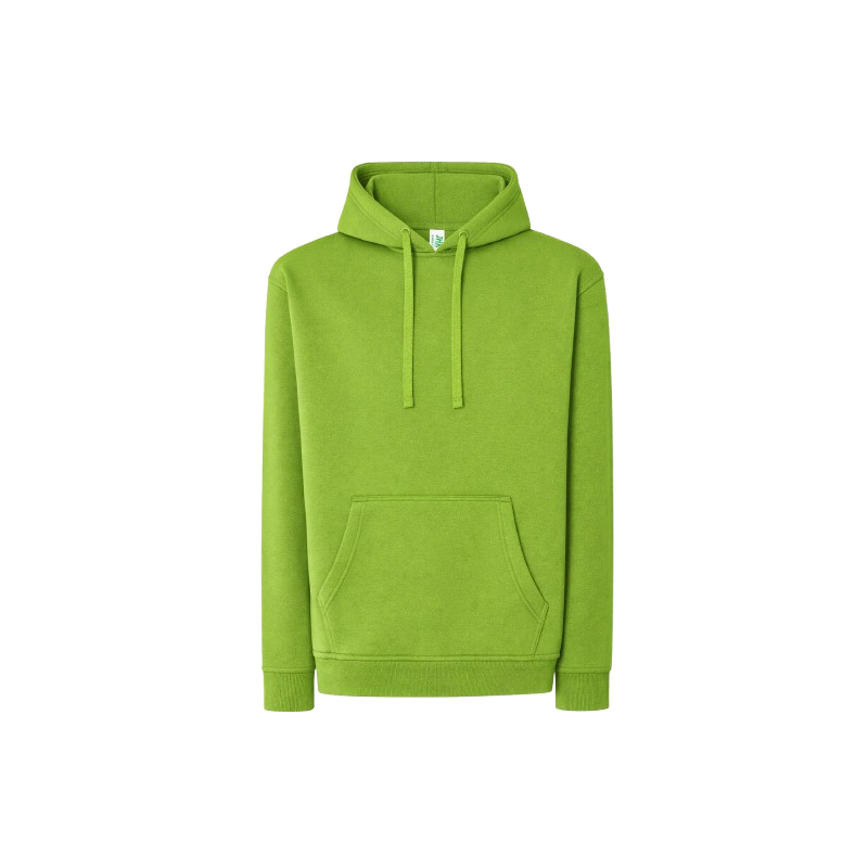 SUDADERA UNISEX CON CAPUCHA, CREMALLERA Y BOLSILLO CANGURO COLOR LIMA