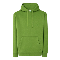 SUDADERA UNISEX CON CAPUCHA, CREMALLERA Y BOLSILLO CANGURO COLOR VERDE PRIMAVERA