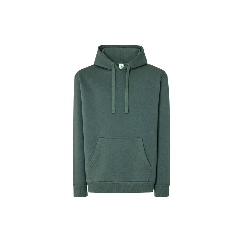 SUDADERA UNISEX CON CAPUCHA, CREMALLERA Y BOLSILLO CANGURO COLOR VERDE MEXICAN