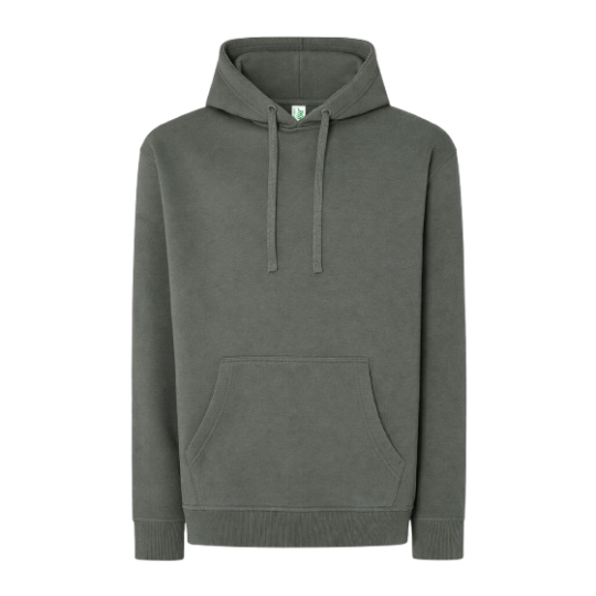 SUDADERA UNISEX CON CAPUCHA, CREMALLERA Y BOLSILLO CANGURO COLOR ZINC