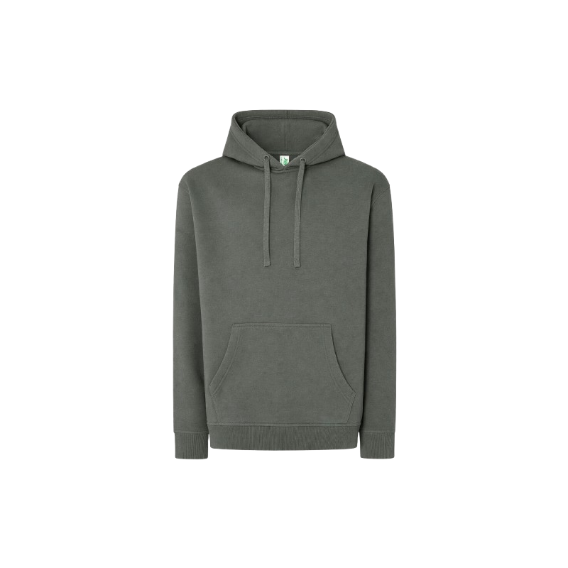 SUDADERA UNISEX CON CAPUCHA, CREMALLERA Y BOLSILLO CANGURO COLOR ZINC