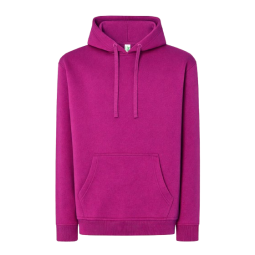 SUDADERA UNISEX CON CAPUCHA, CREMALLERA Y BOLSILLO CANGURO COLOR FUCSIA
