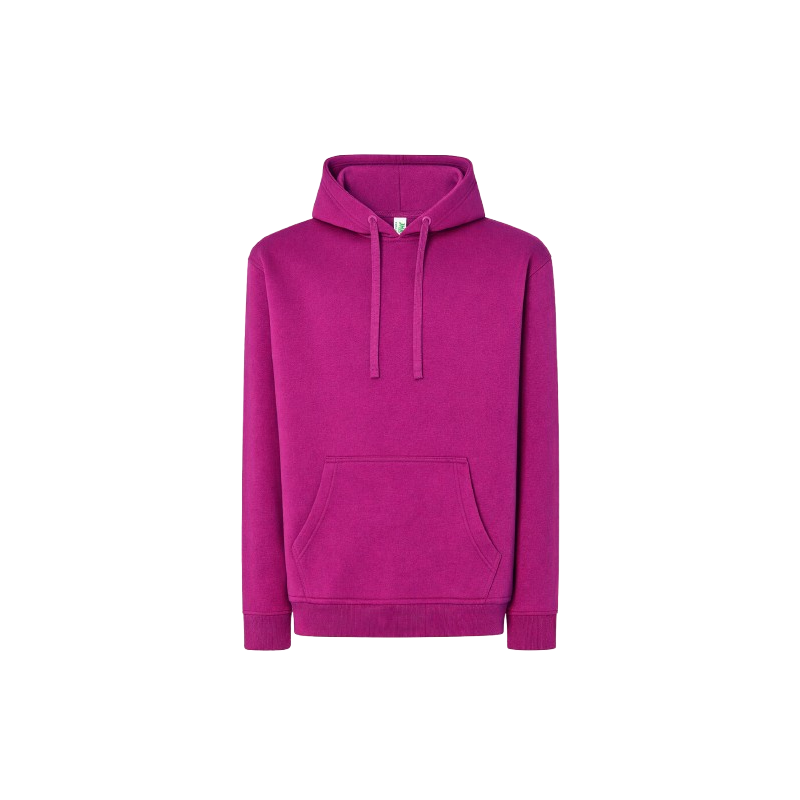 SUDADERA UNISEX CON CAPUCHA, CREMALLERA Y BOLSILLO CANGURO COLOR FUCSIA