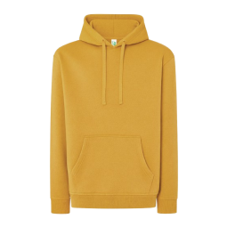 SUDADERA UNISEX CON CAPUCHA, CREMALLERA Y BOLSILLO CANGURO COLOR MOSTAZA