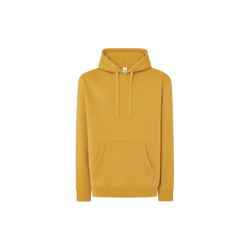 SUDADERA UNISEX CON CAPUCHA, CREMALLERA Y BOLSILLO CANGURO COLOR MOSTAZA