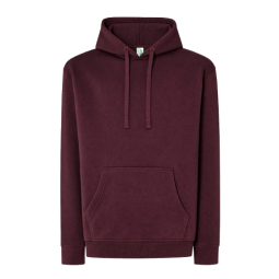 SUDADERA UNISEX CON CAPUCHA, CREMALLERA Y BOLSILLO CANGURO COLOR CARDINAL