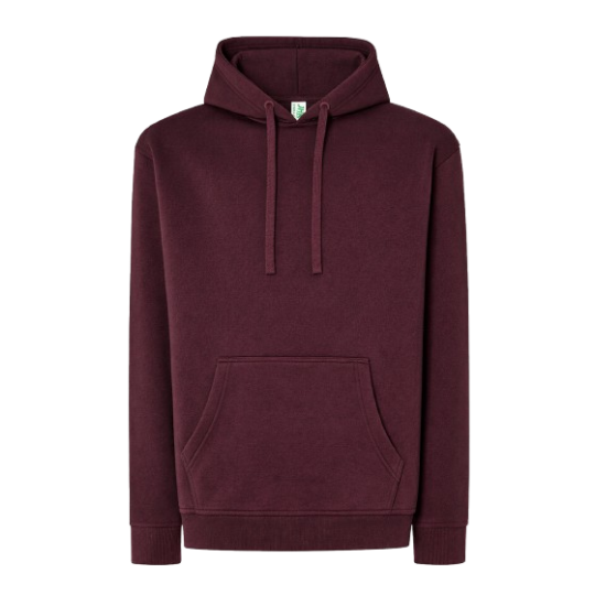 SUDADERA UNISEX CON CAPUCHA, CREMALLERA Y BOLSILLO CANGURO COLOR CARDINAL