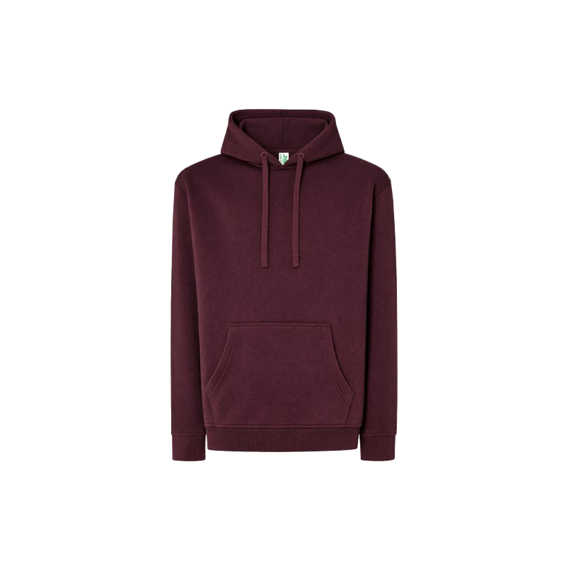 SUDADERA UNISEX CON CAPUCHA, CREMALLERA Y BOLSILLO CANGURO COLOR CARDINAL