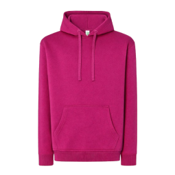 SUDADERA UNISEX CON CAPUCHA, CREMALLERA Y BOLSILLO CANGURO COLOR ROSA FRAMBUESA