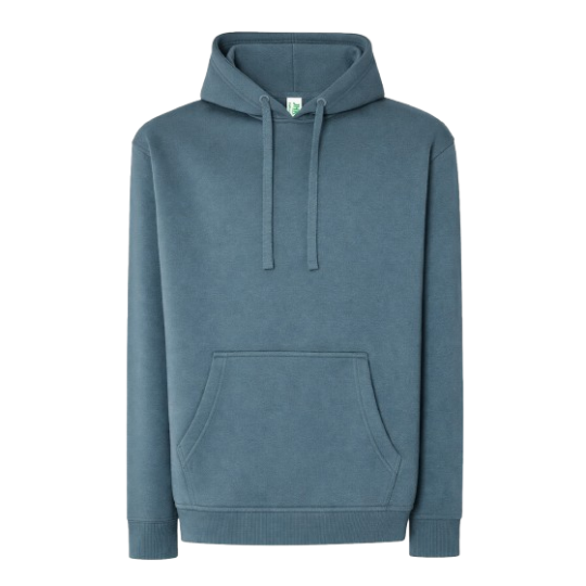 SUDADERA UNISEX CON CAPUCHA, CREMALLERA Y BOLSILLO CANGURO COLOR AZUL STEEL