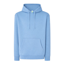 SUDADERA UNISEX CON CAPUCHA, CREMALLERA Y BOLSILLO CANGURO COLOR AZUL AZZURE