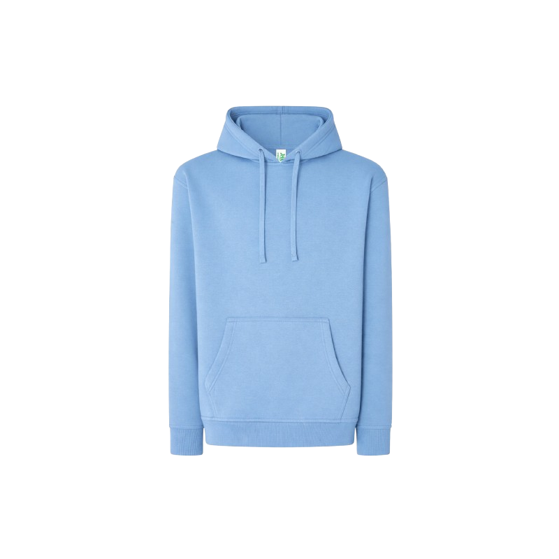 SUDADERA UNISEX CON CAPUCHA, CREMALLERA Y BOLSILLO CANGURO COLOR AZUL AZZURE