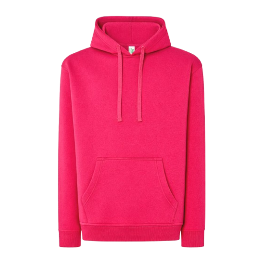 SUDADERA UNISEX CON CAPUCHA, CREMALLERA Y BOLSILLO CANGURO COLOR ROJO WARM