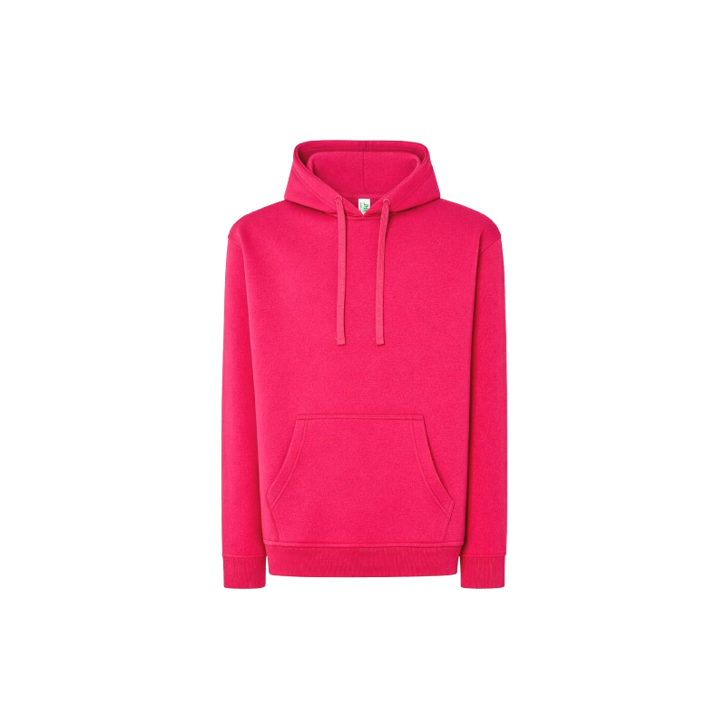 SUDADERA UNISEX CON CAPUCHA, CREMALLERA Y BOLSILLO CANGURO COLOR ROJO WARM